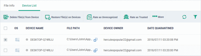 View and Manage Quarantined Items, Move & Isolate Suspicious Files